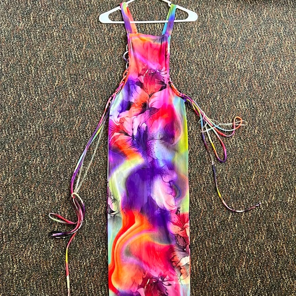 Brand New Pretty Long Summer Beach dress , see through with ties on the sides - Picture 1 of 2